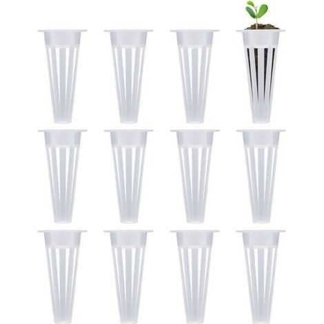 HOXILEELEO12 paniers de culture hydroponique en plastique pots en filet de remplacement pour plantes blanc (1/4)
