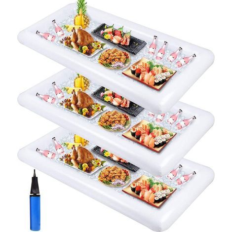 3-teiliges aufblasbares Bar-, Kühlbox- und Salat- sowie Eis-Picknick-Servierset (1/5)