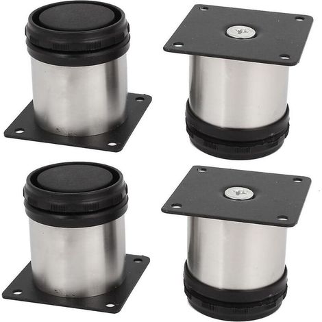 Verstellbare runde Küchenschrankfüße aus Edelstahl – 4er-Set – 50 x 50 mm (1/5)