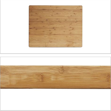 Tagliere rigato spesso 45 x 35 cm tritare carne frutta comfort manici in bambù naturale 130003320