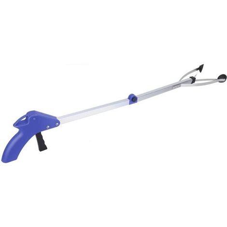 Outil de Ramassage, Ramasseur de Déchets, Outil de Ramassage des Déchets à Pince Pliable pour le Ramassage des Déchets de Feuilles de Jardin(Poignée bleue)