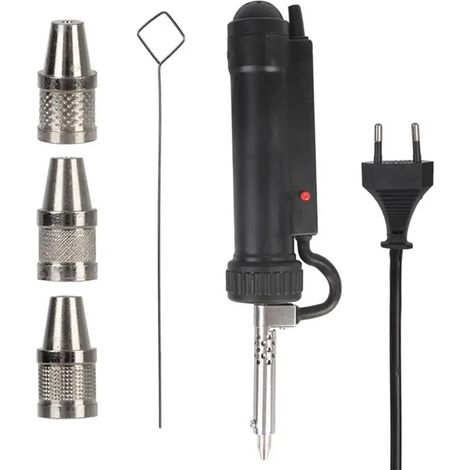 Ventosa elettrica per saldatura, pompa dissaldante automatica con 3 ugelli di aspirazione per saldatura, pistola portatile per stagnatura sottovuoto, spina europea.