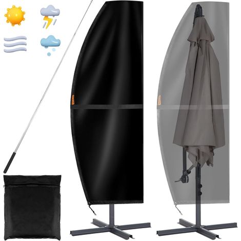 Housse Parasol Deporte 3x3, 420D Oxford Housse Parasol avec Sac de Rangement et Perche Télescopique, Imperméable, 265x40/70/50 cm,Parent (1/5)
