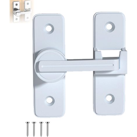 Verrou Serrure de Fermeture Porte Interieure Coulissante, 180° Loquet de Crochet a Porte Bascule, Verrou porte interieure, Verrou porte coulissante (1/5)