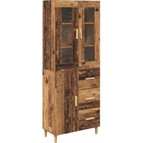 Maison Exclusive - Aparador alto con cajón Madera envejecida 69,5