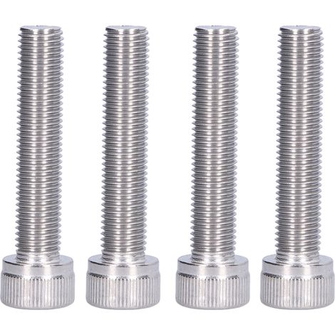 Vis à tête hexagonale creuse en acier inoxydable - M10x50, pas fin de 1,25mm (lot de 4)