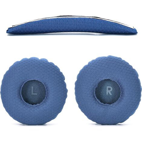 Set di cuscinetti auricolari di ricambio 2 in 1: cuscinetti in rete + archetto, compatibili con cuffie 600/660/670 (blu) (1/5)