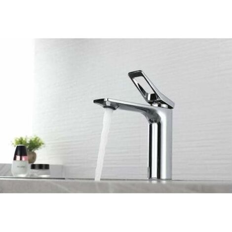CCYKXA Robinet de lavabo,grey robinet de salle de bain, inox 304 brossé, robinet de lavabo anticalcaire, robinet chaud et froid (1/3)