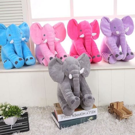 Peluche Éléphant - 40 cm - Doux et Moelleux - Idéal pour Câlins et Décoration Intérieure - 1 Pièce (1/4)