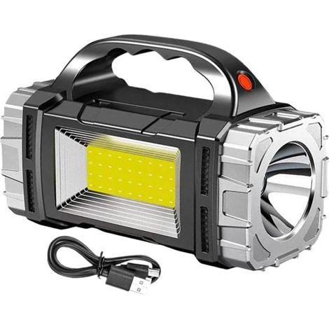 Torce solari ricaricabili e impermeabili, torce ricaricabili impermeabili con alimentazione USB e solare. Attrezzatura da campeggio portatile. (1/5)