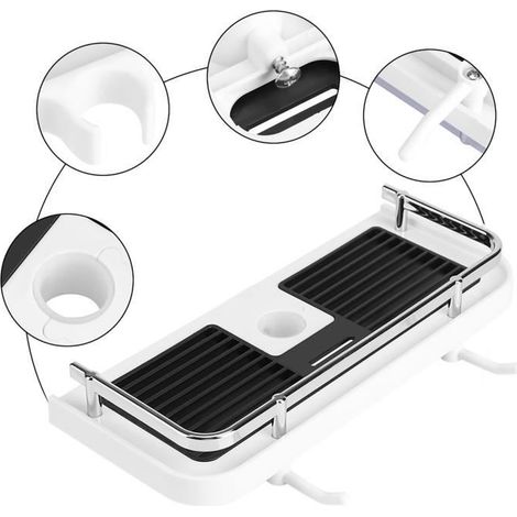 Duschregal mit Haken für 24 mm Duschstange, einfach zu installieren.
