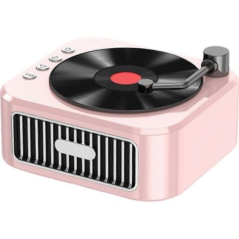 Bluetooth-Lautsprecher (5.3) im Stil eines Phonographen aus dem 18. Jahrhundert, rosa (1/5)