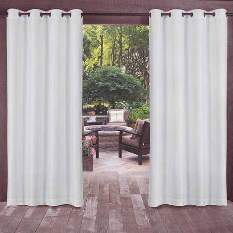 1 Rideau Extérieur Hydrofuge, Œillets Acier, Anti-UV 85-95%, Pour Jardin Balcon Terrasse