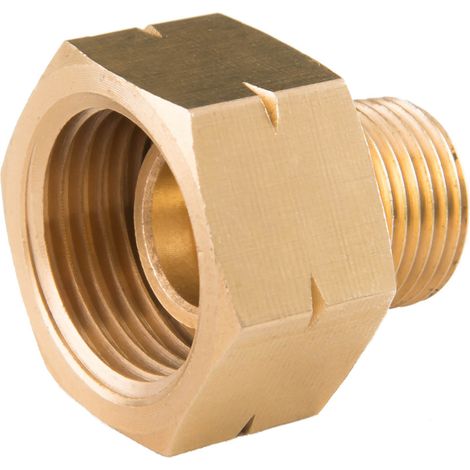 Raccord gaz adaptateur réducteur 21,8 mm L – 3/8" L – Laiton résistant haute pression – Pour brûleurs et réchauds GPL