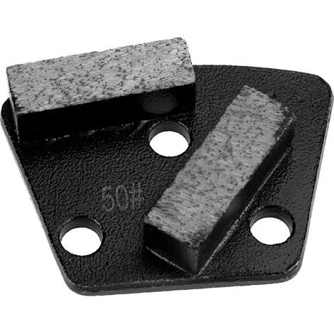 Ortviai Disque de meulage diamanté trapézoïdal pour sol béton, grain 50, 3 trous + 2 dents droites, 7,5 x 5,5 cm (1/5)
