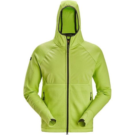 GIACCA SECONDO STRATO CON CAPPUCCIO E ZIP FLEXIWORK TG.L LIME (1/2)
