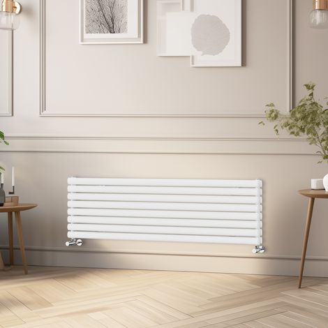 NRG Horizontal Vertical Oval Column Radiator Double Panel Rads White 1600x472 mm