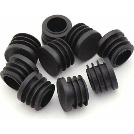 Stuhlbeinkappe, runde Kunststoffkappe, 30 Stück schwarze Rohrendkappe, runde Stuhlgleiter, Möbelschutzspitze, Stuhl-/Beinrohrabdeckung, Einsatz ( (1/5)