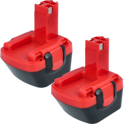vhbw 2x Batterie compatible avec Bosch GSR 12-2, JAN-55, GSR 12V, PSR 12VE, PSR 12, PAG 12, PSB 12 VE-2 outil électrique (3000 mAh, NiMH, 12 V)