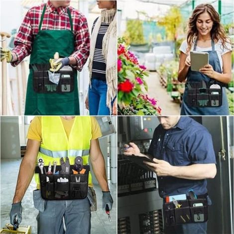 Ceinture Travail Porte Outils, Bricoleur Ceinture, Sac Banane Outils Jardin Réglable, Sac à Outils avec MultiPoches, Sac Jardinage (1/4)