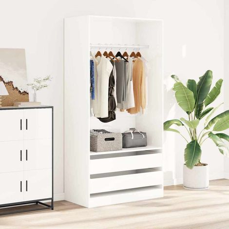vidaXL Armario de madera contrachapada blanco brillo 100x50x200 cm (1/5)