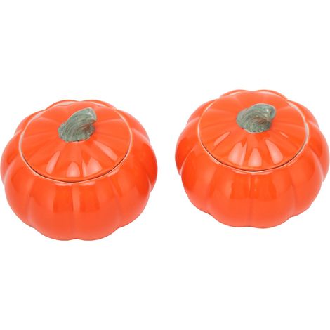 Lot de 2 pots à thé en céramique à motif citrouille (1/5)