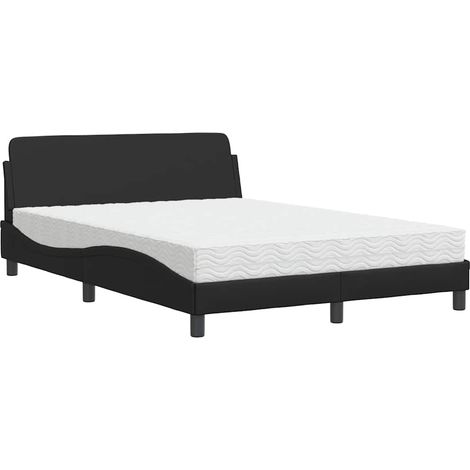Maison Exclusive - Bett mit Matratze "Dover" Schwarz 140x200 cm K (1/5)
