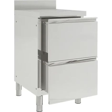 Armoire Meuble de rangement,Armoire de cuisine commerciale avec 2 tiroirs Acier inoxydable -97569 (1/5)