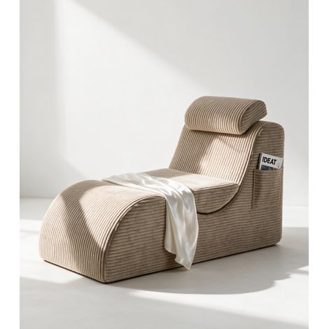 Fauteuil inclinable design scandinave, accoudoirs rembourrés, coussin amovible, poche rangement, 200kg, velours gris 160x66 (1/5)