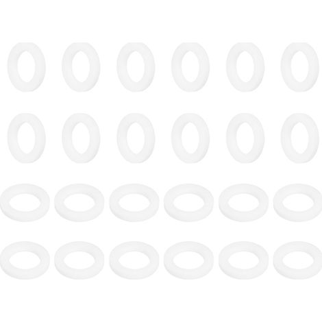 Rondelle PTFE 24Pcs 16mm OD 10mm ID 2mm Épais Rondelles Plates Joint d'Étanchéité Annulaire pour Robinet, Tuyau, Boulon, Machinerie, Blanc (1/5)