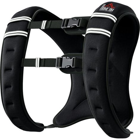 Gilet lesté 5 kg / 8 kg / 10 kg, gilet d'entraînement ajustable avec poids amovibles, gilet de course pour femmes et hommes, idéal pour la musculation, le renforcement musculaire, la course à pied, le