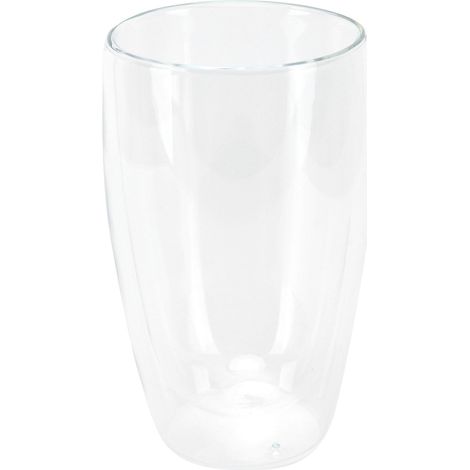 Mug à lait transparent à 2 couches, cylindrique, résistant à la chaleur, pour boissons à la maison (450 ml)