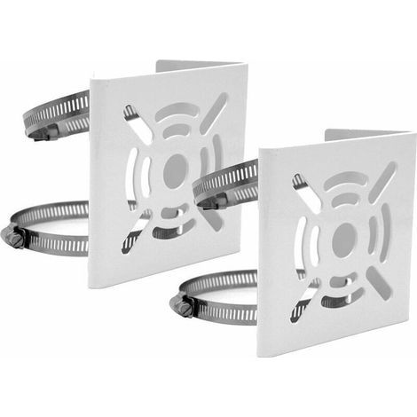 Support de poteau vertical universel pour caméras de sécurité, supports d'angle en métal robuste avec boucles, pour caméras de vidéosurveillance (paquet de 2 petites tailles) (1/4)