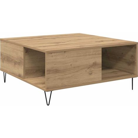 Maison Exclusive - Mesa de Café Roble artesanal 80 x 80 x 36,5 cm (1/5)