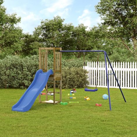 Aire de jeux d'extérieur，Maisonnette de jeu，Maison enfant bois de pin imprégné BDXN46819 (1/5)