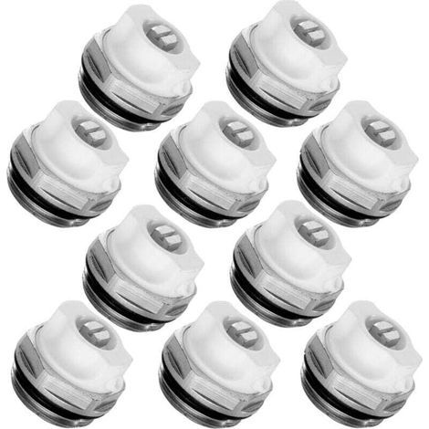 Soupape de surpression manuelle pour radiateur, radiateur d'échappement chauffé 1/2", soupape de surpression de radiateur et radiateur en laiton. 10 pièces (1/4)