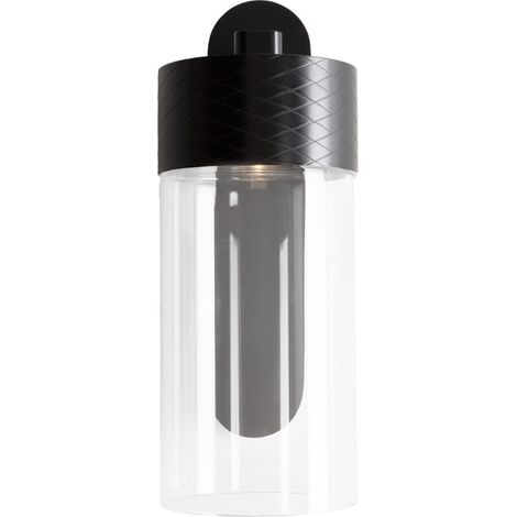 Applique moderna tubo vetro nero LED 7W Maxlight Fusion (1/4)
