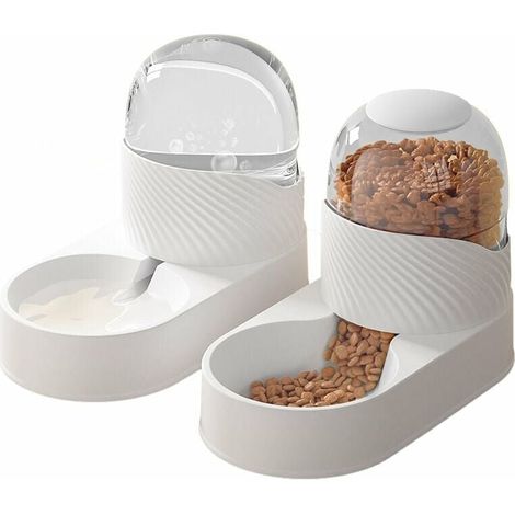 Croquetas/Dispensador de Agua Fuente Automática 2 Piezas- Comida para Perro/Gato/Croquetas Comederos y Bebederos Accesorios Comedero Gato/Perro/Mascotas (1/4)