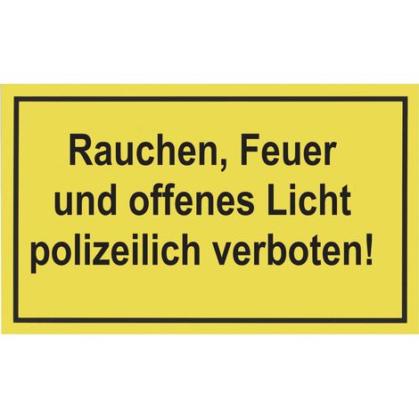 Conmetall Hinweisschild Rauchen, Feuer und offenes Licht 40 x 25 cm