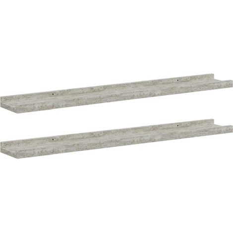 Maison Exclusive - Wandregale 2 Stk. Betongrau 80x9x3 cm