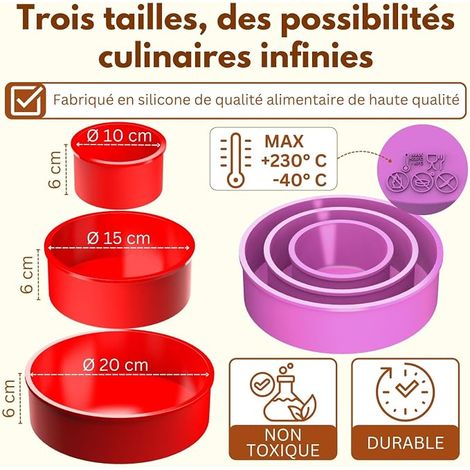 Silicone Mould – Silicone Cake Moulds – Round Silicone Moulds – Air Fryer Silicone Moulds – Moulds – Layer Cake Mould 20 cm – Silicone Air Fryer Dish – Cake Moulds, Quiche Moulds, Pastry Moulds (1/4)