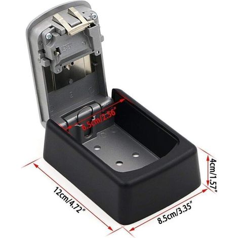 Boîte à Clés Sécurisée, Boîtier à Clefs Extérieur avec Code à 4 Chiffres, Placard à Clé, Coffre à Clé Mural, Key Lock Box, Gris (1/3)