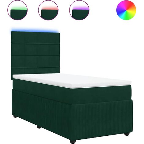 Maison Exclusive - Cama box spring con colchón terciopelo verde o (1/5)