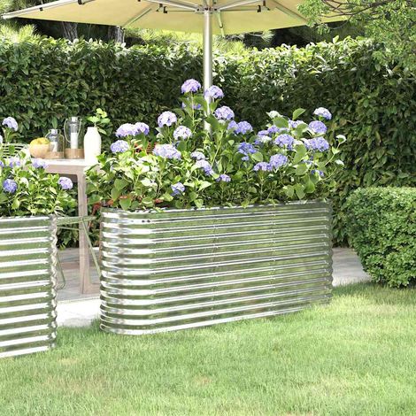 vidaXL Jardinera arriate acero galvanizado plata 152x40x68 cm (1/5)