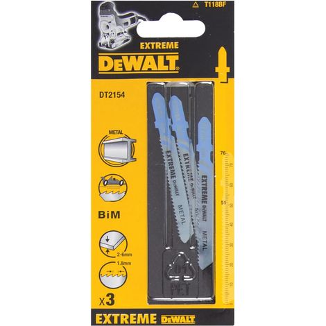 Dewalt DT2154-QZ Stichsägeblatt für Metall 86,5 x 1,7 mm 3 Stück
