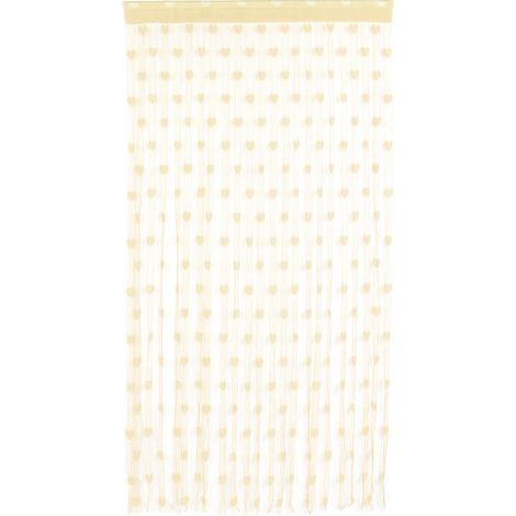 Rideau de porte ou de fenêtre en polyester — Idéal pour la décoration de la chambre et du salon (Beige) — 100 x 200 cm (1/5)