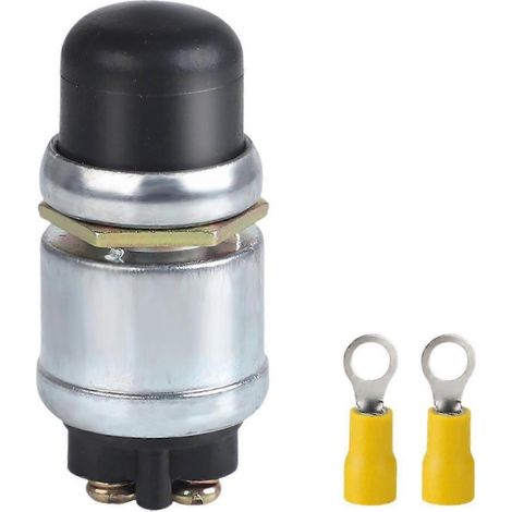 Interrupteur à bouton-poussoir de démarrage étanche 12 V 50 A pour klaxon de tracteur, voiture ou moteur (1/5)