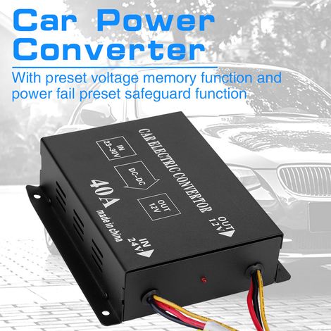 24V auf 12V Gleichspannungswandler 40A 480W für LKW, wasserdichter elektrischer Spannungsreduzierer (1/5)