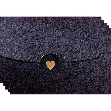 Paquete de 50 sobres de papel con cierre en forma de corazón. Ideales para invitaciones，San Valentín y otras ocasiones (1/5)