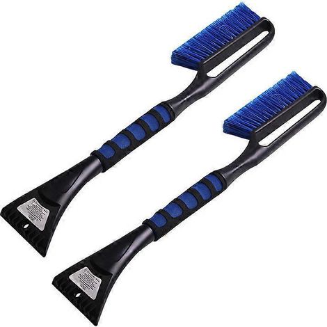 Grattoir à glace 2 en 1 avec balai, brosse à neige de 68,5 cm (27 pouces), grattoir à glace anti-rayures pour voitures, camions et VUS (1/3)